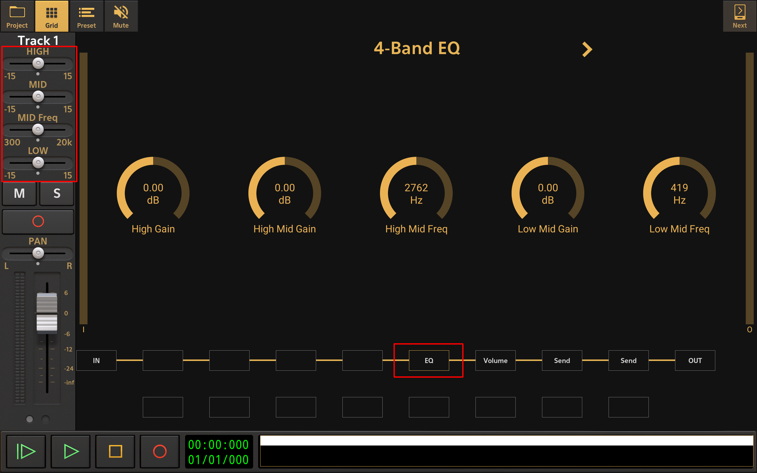 Audio Track Channel Strips